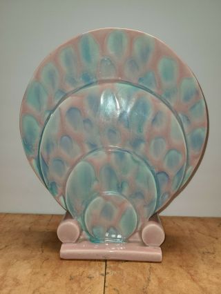 Gorgeous Vintage Pink And Blue Art Deco Style Vase
