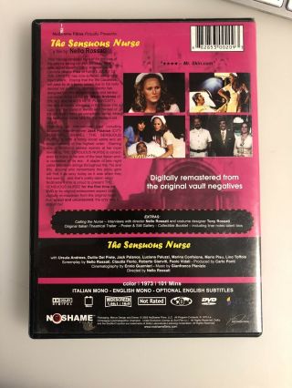The Sensuous Nurse DVD Ursula Andress,  Jack Palance 1973 RARE NO SHAME FILMS 2