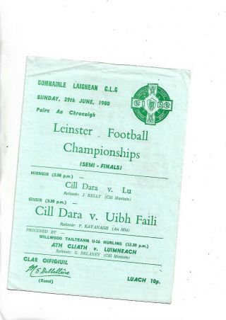 1980 Gaa Football At Croke Rare Semi Leinster Vcup Kildare V Offaly