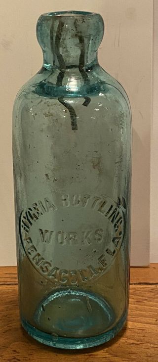 Antique 1800s Hygeia Bottling Pensacola Florida Blob Top Hutchinson Bottle