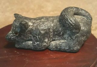 . Vintage Al Wolf Soapstone Sculpture Of A Husky Or Wolf Made In Canada.
