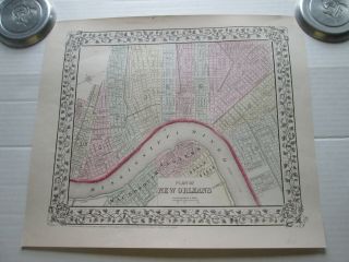 One (1) : ????1871???? Map Of " Plan Of Orleans " By S.  Augustus Mitchell