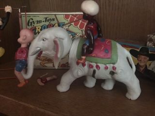 1930’s Henry And Mahout On Celluloid Elephant Wind Up Japan Rare One