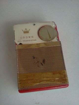Rare Vintage Crown Transistor Am Radio Tr - 333