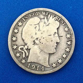 1914 P Barber Silver Half Dollar Better Rare Scarce Key Philadelphia Coin