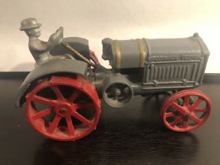 Rare Antique Cast Iron Mccormick Deering Tractor W/ Zinc Driver