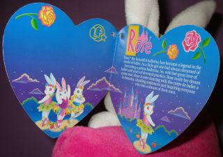 Lisa Frank Vintage Plush Bunny Rabbit Ballerina Bunnies Rose Picture Frame 1998 3