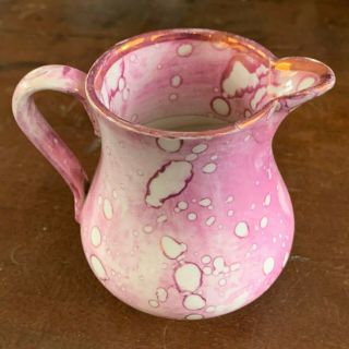 Antique Sunderland Pink Luster Creamer Early 19th Century Staffordshire