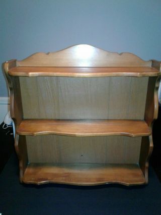 Vintage Wood Curio Display Cabinet Shelf