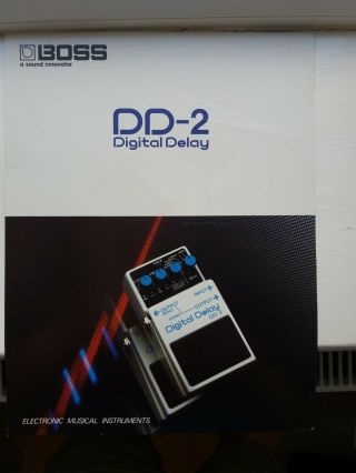 1984 Boss Dd - 2 Digital Delay Sales Brochure.  Rare Vintage Guitar Effects Pedal