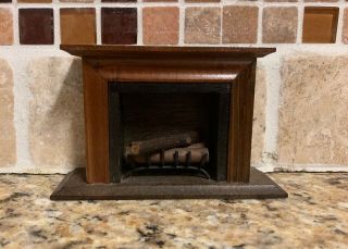 Shackman Miniature Fireplace With Logs And Grate Made In Japan