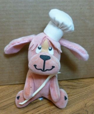 Vintage R.  Dakin Dream Pets Stuffed Animal " Rufus " Pink Dog Chef