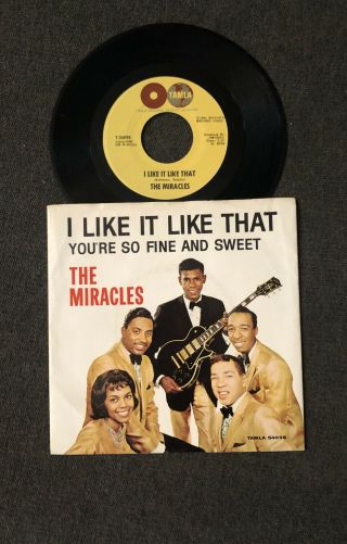 The Miracles I Like It Like That Tamla T - 54098 W/ Rare Picture Sleeve