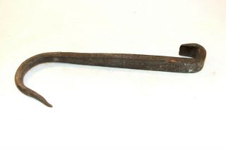 Antique Primitive Cast Iron Farm Tool Hay Or Meat Hook Hand Made And Marked