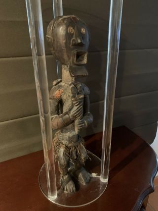 Old Rare African tribal art,  Fetish Figure,  wooden statue 20 Inches Tall 3