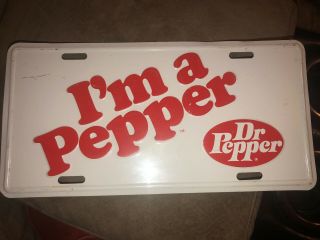 Vintage Rare Dr Pepper I’m A Pepper Metal Vanity License Plate Car Tag 3