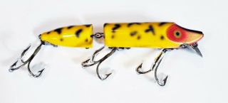 Rare Heddon 7300 Joint Vamp Lure In Special Order Yellow Coachdog 1950s