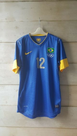 Very Rare Authentic Player Issue Brazil Olympic 2012 Away Jersey Camisa Hulk