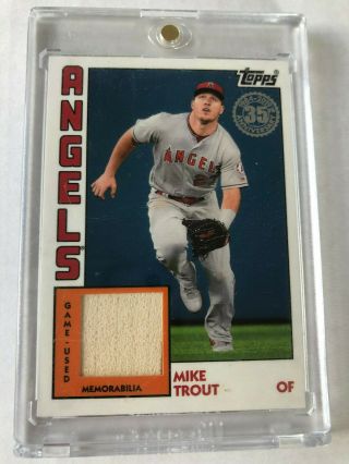 2019 Topps Series One 1 1984 Bat Relic Card Mike Trout Ssp Rare Hard To Find