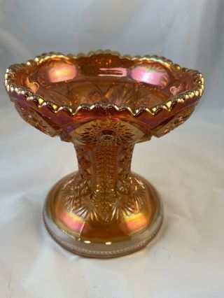 Carnival Glass Punch Bowl Base Only Imperial Twins Marigold Vintage Pedestal