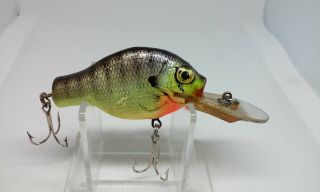 Vintage Bagley Small Fry Bream On Chartreuse Br9 2 3/8 " All Brass Fishing Lure