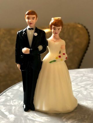 Vintage Wedding Reception Cake Topper Bride And Groom Husband And Wife