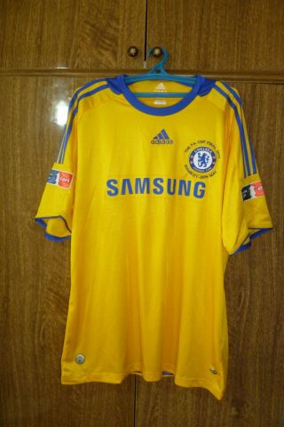 Rare Chelsea Adidas Football Shirt Fa Cup Final 2009 Wembley Yellow Men Size Xl
