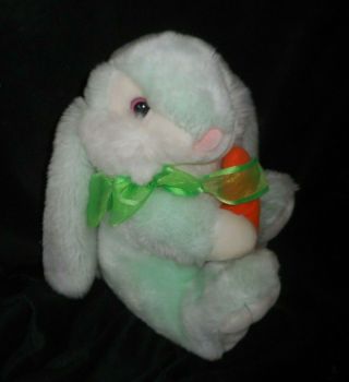 12 " Vintage Kids Of America Green Bunny Rabbit Stuffed Animal Plush Toy Bow