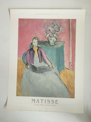 Henri Matisse - Le Boléro Violet 1941 - 1990 - Rare Offset Poster