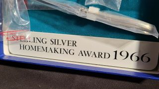 1966 Sterling Silver Homemaking Award Spoon Set " Young Love " Rare