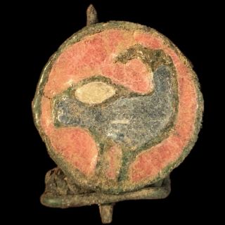 Rare Ancient Roman Bronze Enamelled Bird Fibula Brooch 200 - 400 Ad (23)