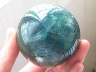 378g Rare Natural Green Fluorite Crystal Sphere Ball Healing