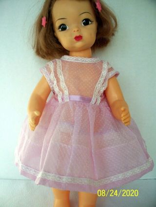Vintage Orchid Dotted Swiss Organdy Doll Dress Fits 16 " Terri Lee Tiny Tears