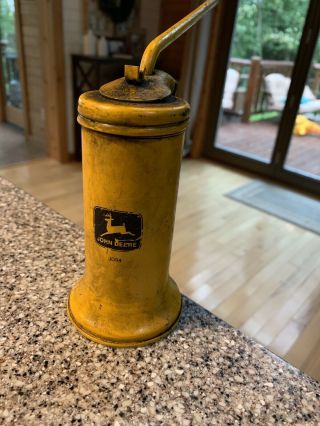 Rare Vtg Eagle John Deere Yellow Tractor Part Jd 94 Pump Oilier Steel Oil Can