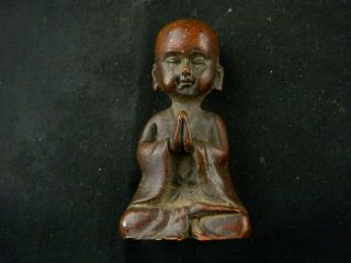 Antique Tibetan Bronze Hand Made Monk Statue Z119