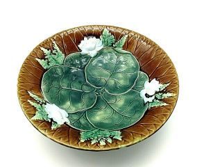Rare Antique Victorian Robert Holdcroft Majolica Water Lily Compote 1870 Signed