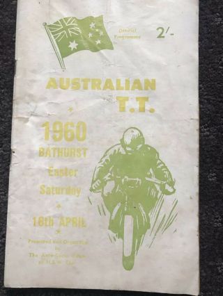 Vintage 1960 Bathurst Easter Bike Tt Races Program Mt Panorama Competitors Rare