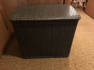 Vintage Wicker Laundry Clothes Hamper Brown 20”by 12”by 18” Tall