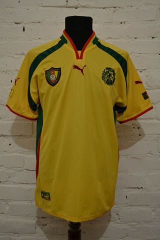 Vintage Cameroon Away Football Shirt 2000/2001 Soccer Jersey Trikot Mens L Rare