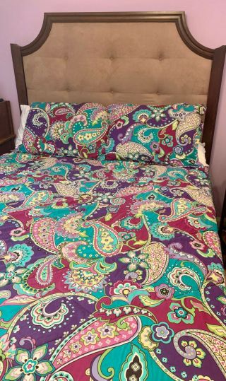 Vera Bradley Heather Reversible Comforter Set Full/queen (retired - Rare 2015)