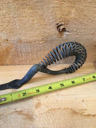 Antique Wood Stove Iron Lid Lifter Air Cooled Spring Handle Pot Belly
