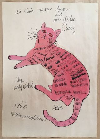 Andy Warhol Rare Book Cover 25 Cats Name Sam And One Blue Pussy