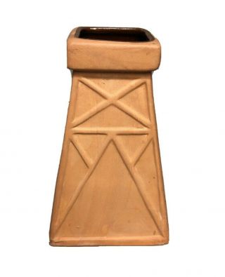 Rare Pair Frankoma Usa Pottery Oil Derrick Vase & Tri Cone Oil Drill Bit Mug