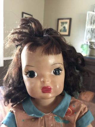 Vintage 1950s 16” Terri Lee Doll W/ Long Brown Hair