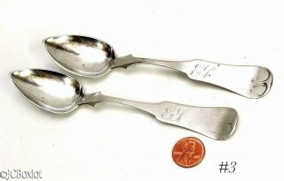 E & D Kinsey Pre - Civil War American Coin Silver Spoons Oh Ohio