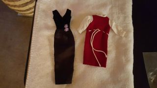 Vintage Tressy Doll Clothes Black Gown & Red Velvet Dress