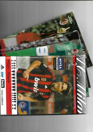 4 Rare Ac Milan Homes 2008/9 V Napoili Atalanta Caglisri Lazio