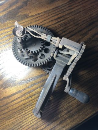 Antique Cast Iron Sinclair Scott Co.  Apple / Peach Peeler Hand Crank Gears 3