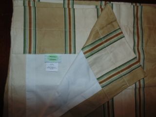 2 Waverly Home Classic Stripe Curtain Panels Lined Antique Gold Rod Pocket