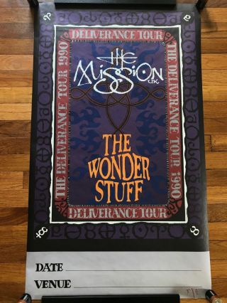 The Mission Uk / The Wonder Stuff Deliverance Tour Rare Orig.  Promo Poster 